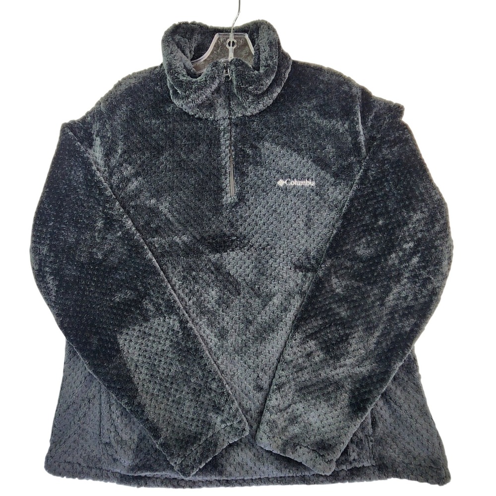 Columbia XXL Gray Fire Side II Sherpa Fleece 1/4 Zip Pullover Gorpcore Cozy Warm